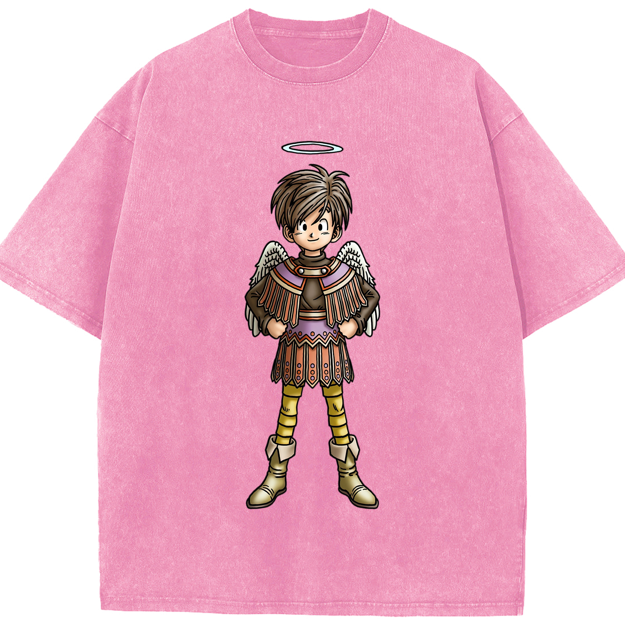 （画像用） ドラゴンクエスト Doragon Kuesuto Dragon Quest 綿100% ヴィンテージ風 半袖Tシャツ（フロントプリント）